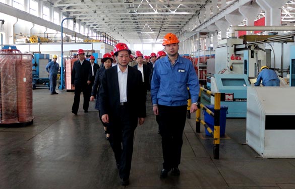 2016年3月28日，山東省新泰市黨政代表團(tuán)一行來上上電纜參觀